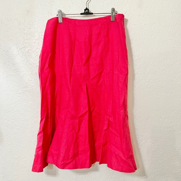 Chaps Women's Red 100% Linen Blazer & Skirt Suit Set Size 16, Size 12 Skirt‎ - Picture 8 of 9